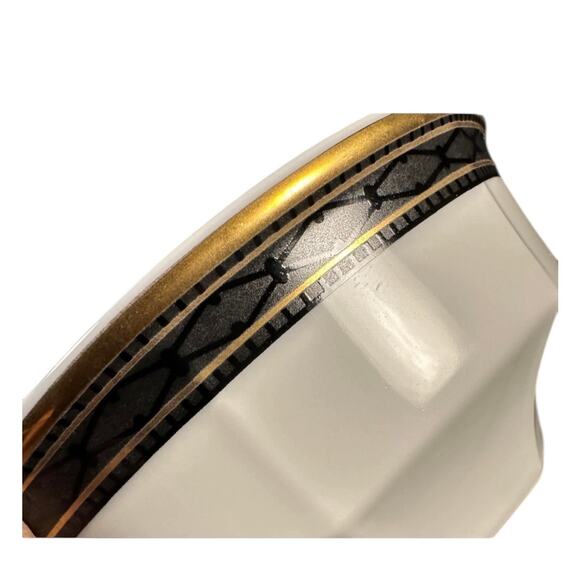 Christopher Stuart Gold Black Dress Y0009 8 1/4" Vegetable Pasta Serving Bowl - Picture 3 of 6